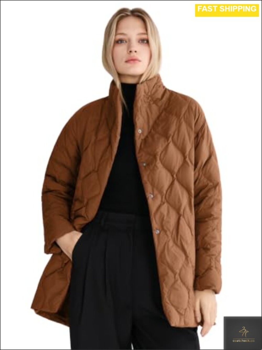 Oversized Quilted Down Puffer Jacket Lightweight Casual Coat